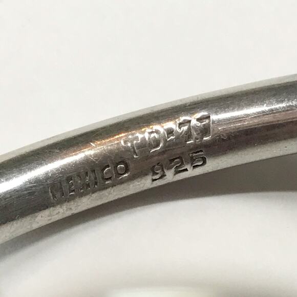 VTG Taxco TD 77 Sterling Silver Mixed Metal Bypass Bangle Bracelet Cuff Clamper - Picture 2 of 8